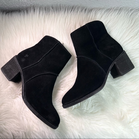 Frye Shoes - Frye Seamed Suede Monroe Boots Booties (Z)